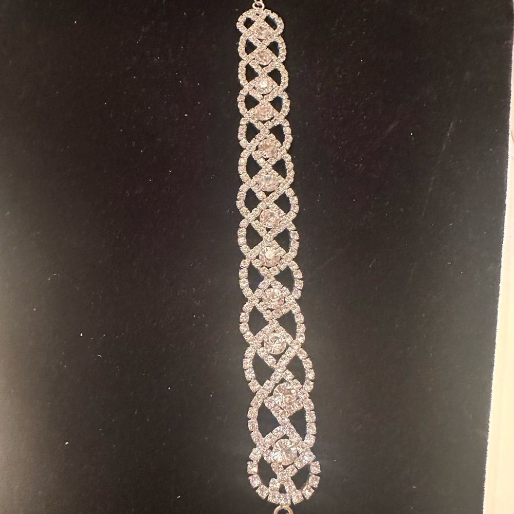Icing Silver-Tone Sparkling Crystal Link Bracelet